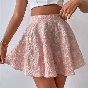 Pink Floral Mini Skirt Embroidery Pattern